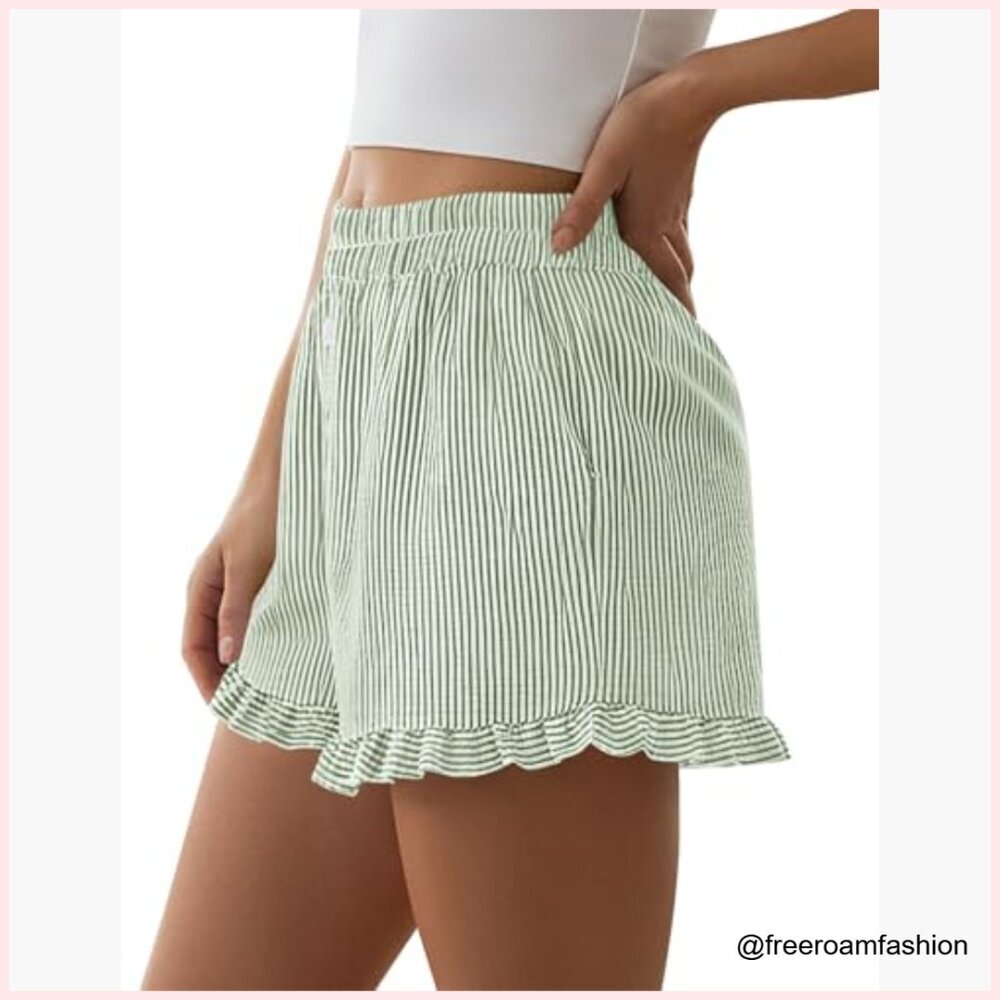 Women's Boxer Shorts Pajama Bottoms Pockets Lounge Sleep Summer - Picture 3 of 7